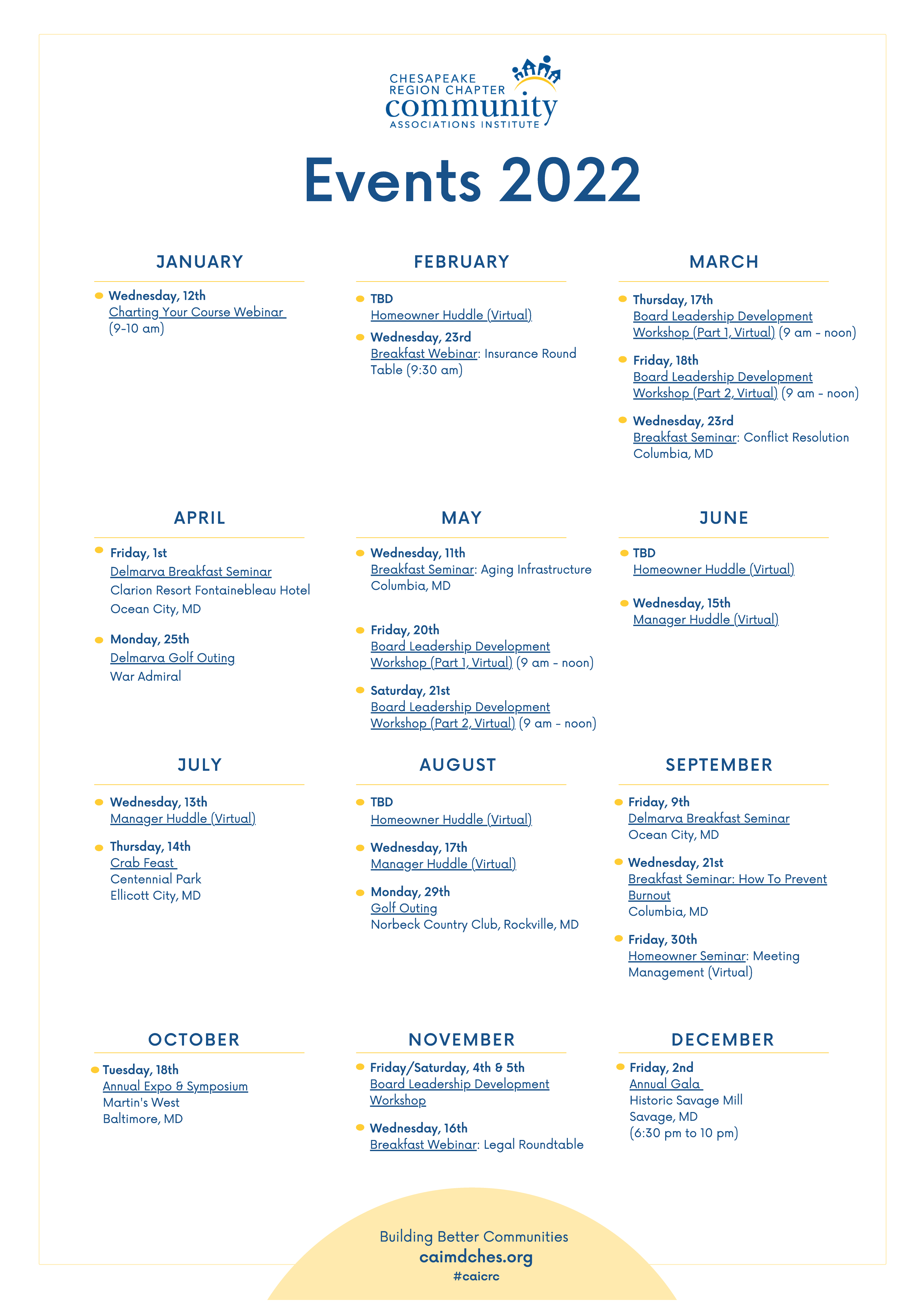 2022 Calendar is Now Available! | The Chesapeake Chapter of the Community  Associations Institute